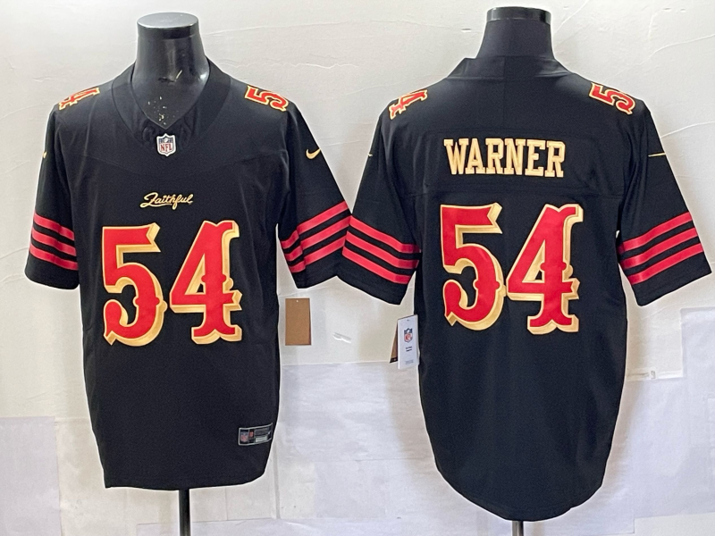 Men San Francisco 49ers #54 Warner black Limited Nike NFL 2025 Jersey 064